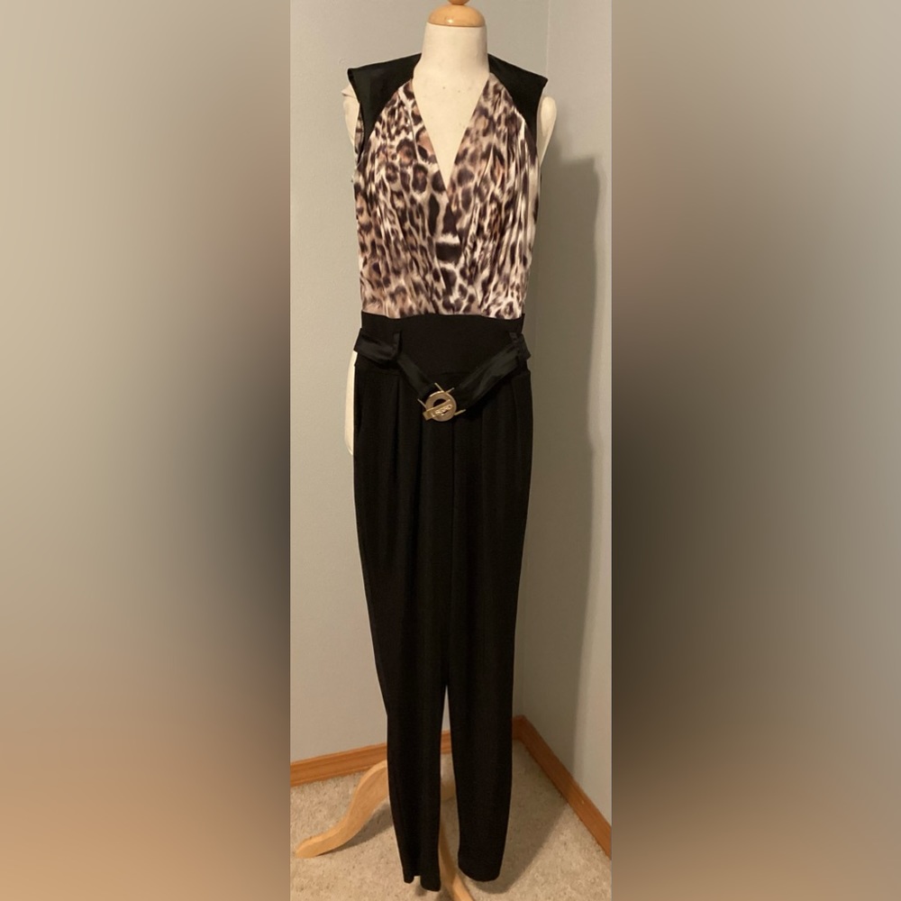 Animal Print Jumpsuit Open Back by Lasagrada